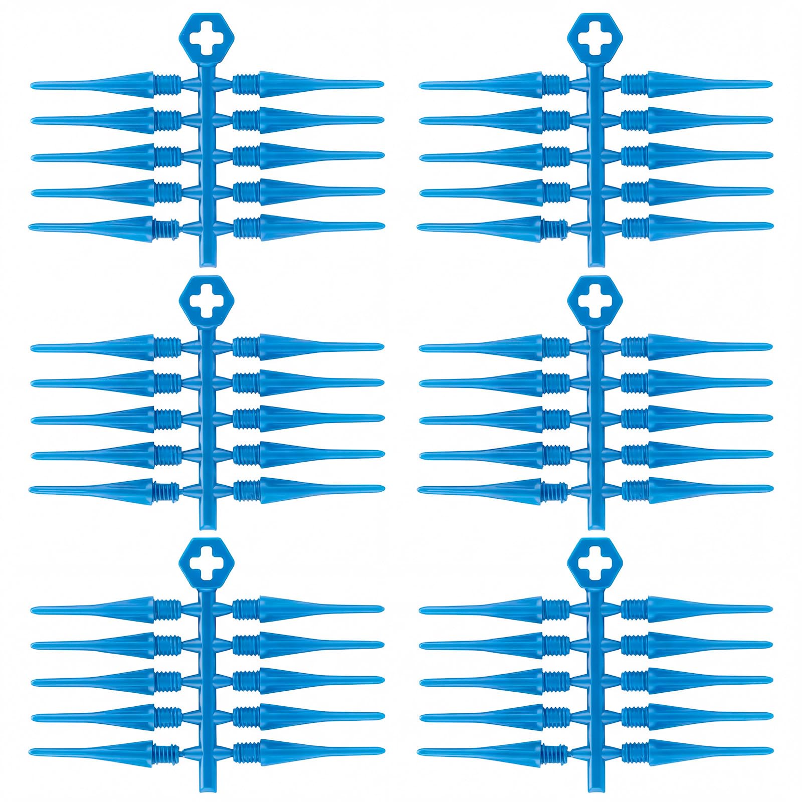 Foilswirl 60 Pcs 2ba Electronic Dart Tips Plastic Dart Tips - Universal Plastic Soft Tip Points(Blue)