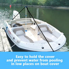 Icover Boat Cover Support Pole System-Height Adjustable Aluminum Telescoping Pole And Webbing Strap Prevent Water From Sagging