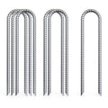 Aagut 12 Inch Trampoline Stakes 6 Pack U Shaped Rebar Ground Anchors Heavy Duty High Winds Galvanized Steel Trampolines Accessor