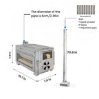 Wood Stove, Camping Wood Stove Include View Glass, Portable Wood Stove With 7 Stainless Steel Insulated Chimneys For Shelter, Hu
