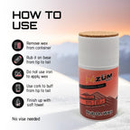 Zumwax Rub-On Ski/Snowboard/Nordic/Cross-Country Wax 70G, Chill Temperature, Easy Cork Applicator, Long-Lasting Performance, Sec