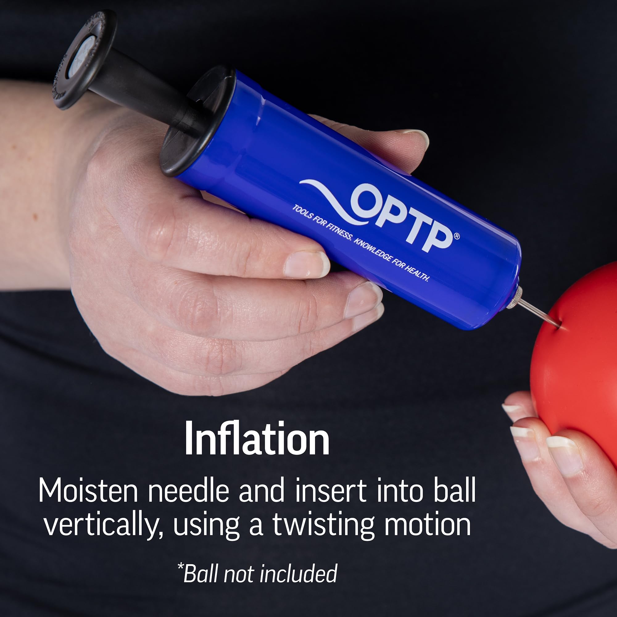 Optp Needle Inflating Pump - Exercise Ball Pump With Needle For Small To Medium-Sized Exercise And Massage Balls, Portable Ball