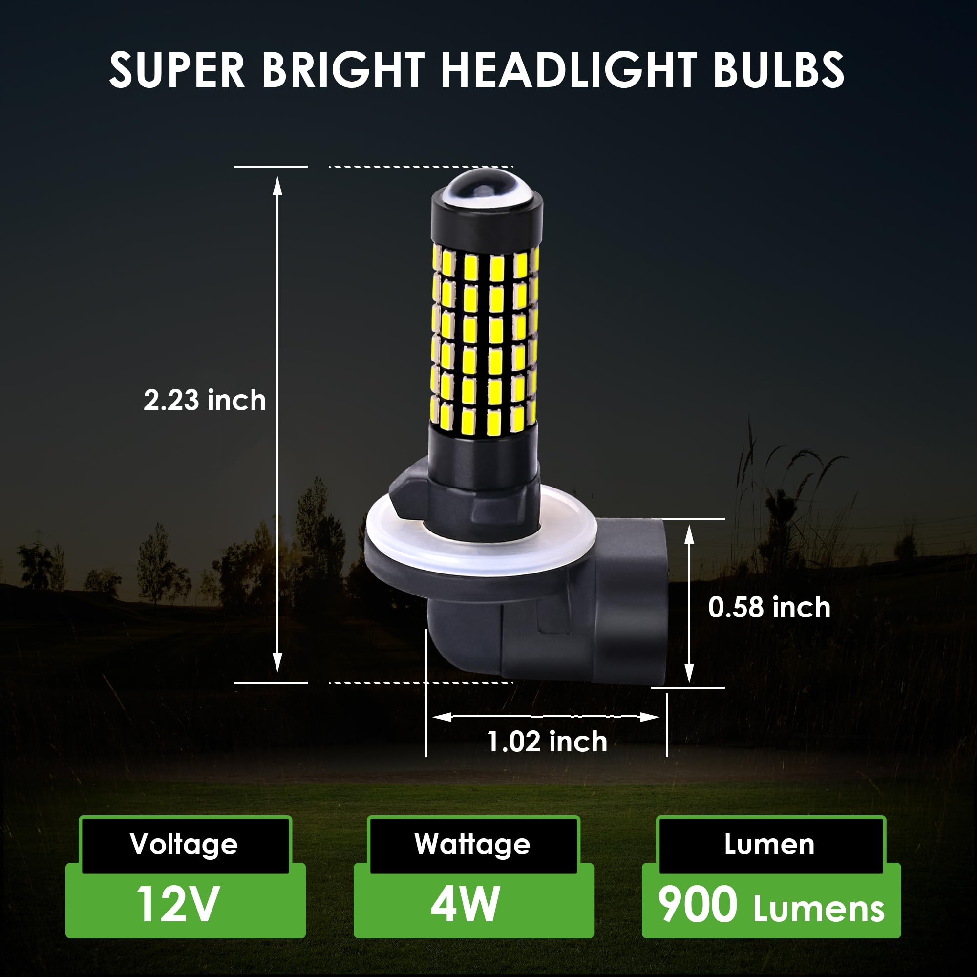 10L0L Golf Cart Headlight Bulb Lights For Ezgo Club Car Ds Precedent, Super Bright Fog Light Bulbs Golf Cart Light Kit White(Mus