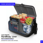 Titan Deep Freeze Cooler - 48 Can Zipperless Hardbody Cooler - Deep Freeze Insulation, HardBody Liner, and SmartShelf - Navy Blu