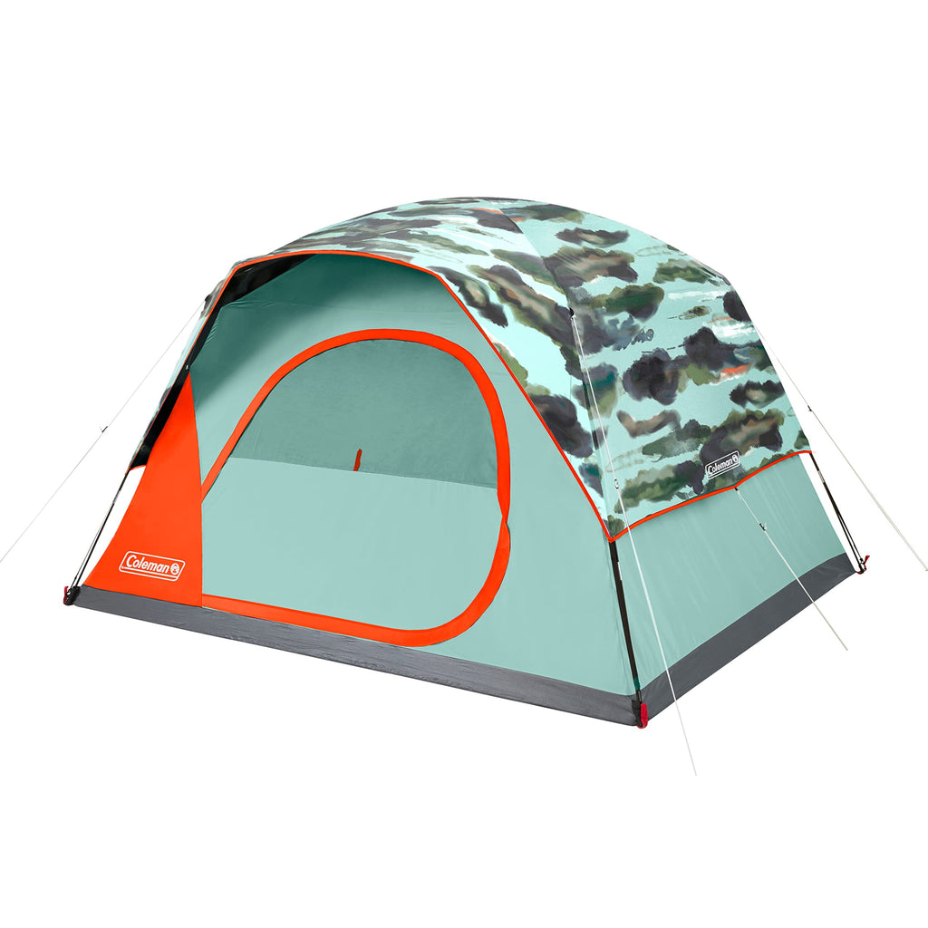 Coleman Skydome Watercolor Series 6-Person Camping Tent, Weatherproof Tent Includes Pre-Attached Poles, Rainfly, Carry Bag, And