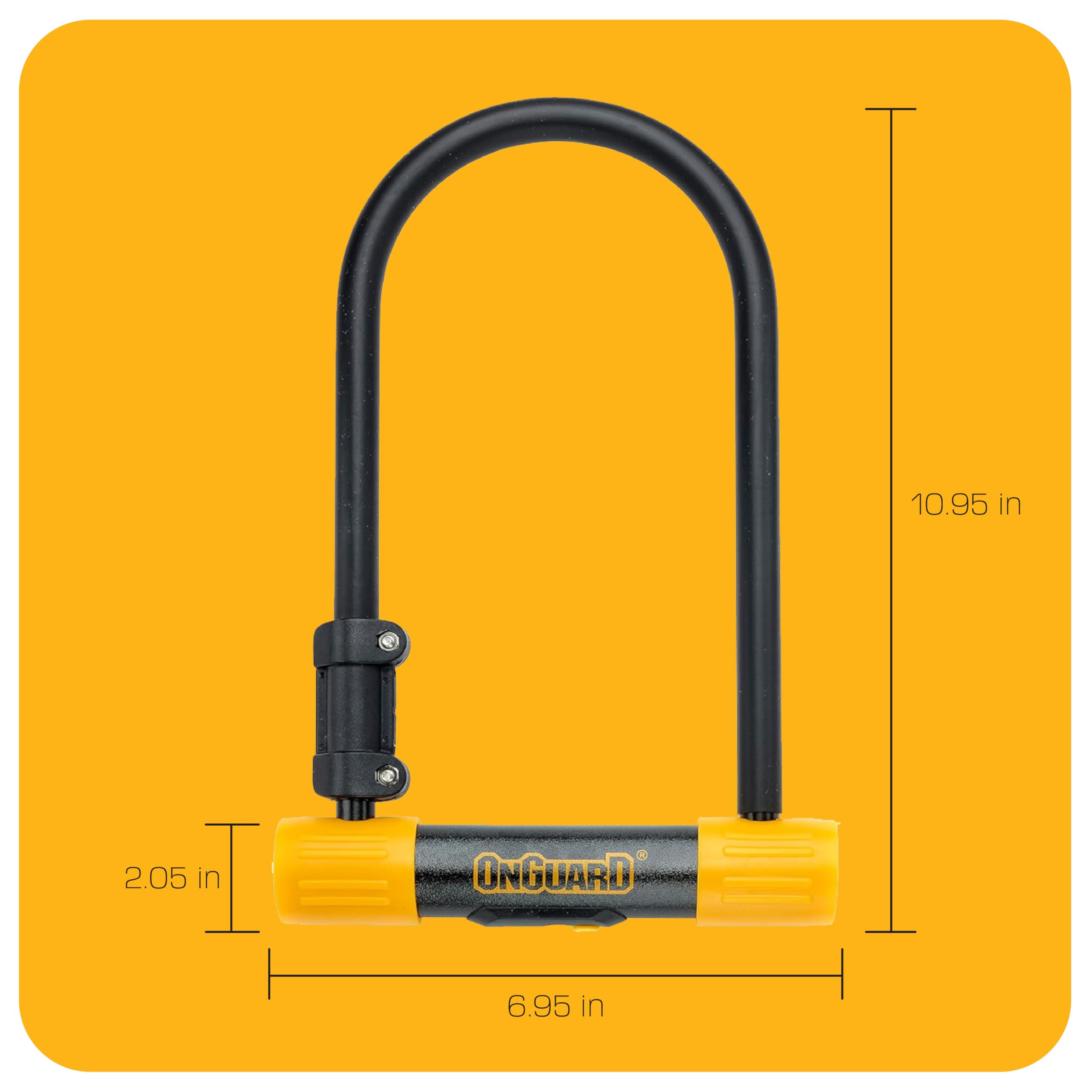 Onguard Bulldog Std U-Lock, Black/Yellow