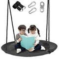 43 inch Saucer Tree Swing for Kids,Flying Round Swing Heavy Duty, Waterproof and All-Weather Resistant Textilene,Swivel,Adjustab