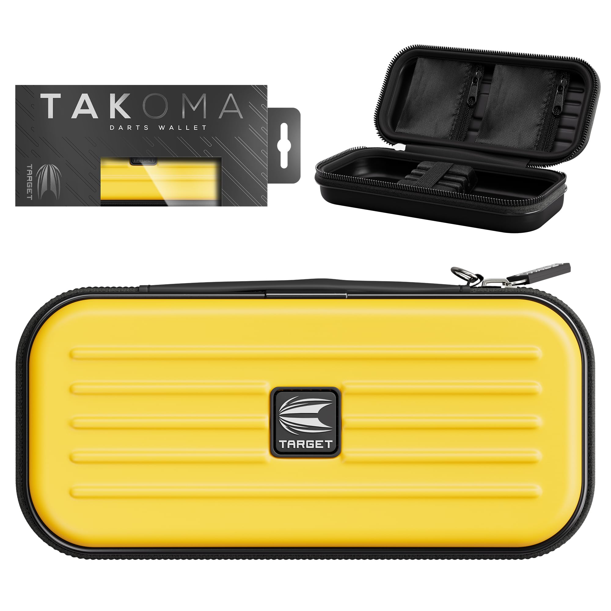 Target Darts Takoma Dart Case Wallet, Regular Size, Yellow | Store 3 Fully Assembled Darts & Accessories | Dart Holder with Zip 