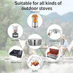 Camping Pots Pans, 4Pcs Portable Foldable Stainless Steel Combination Pot Cookware Set Camping Kitchenware Picnic Outdoor Pan Po