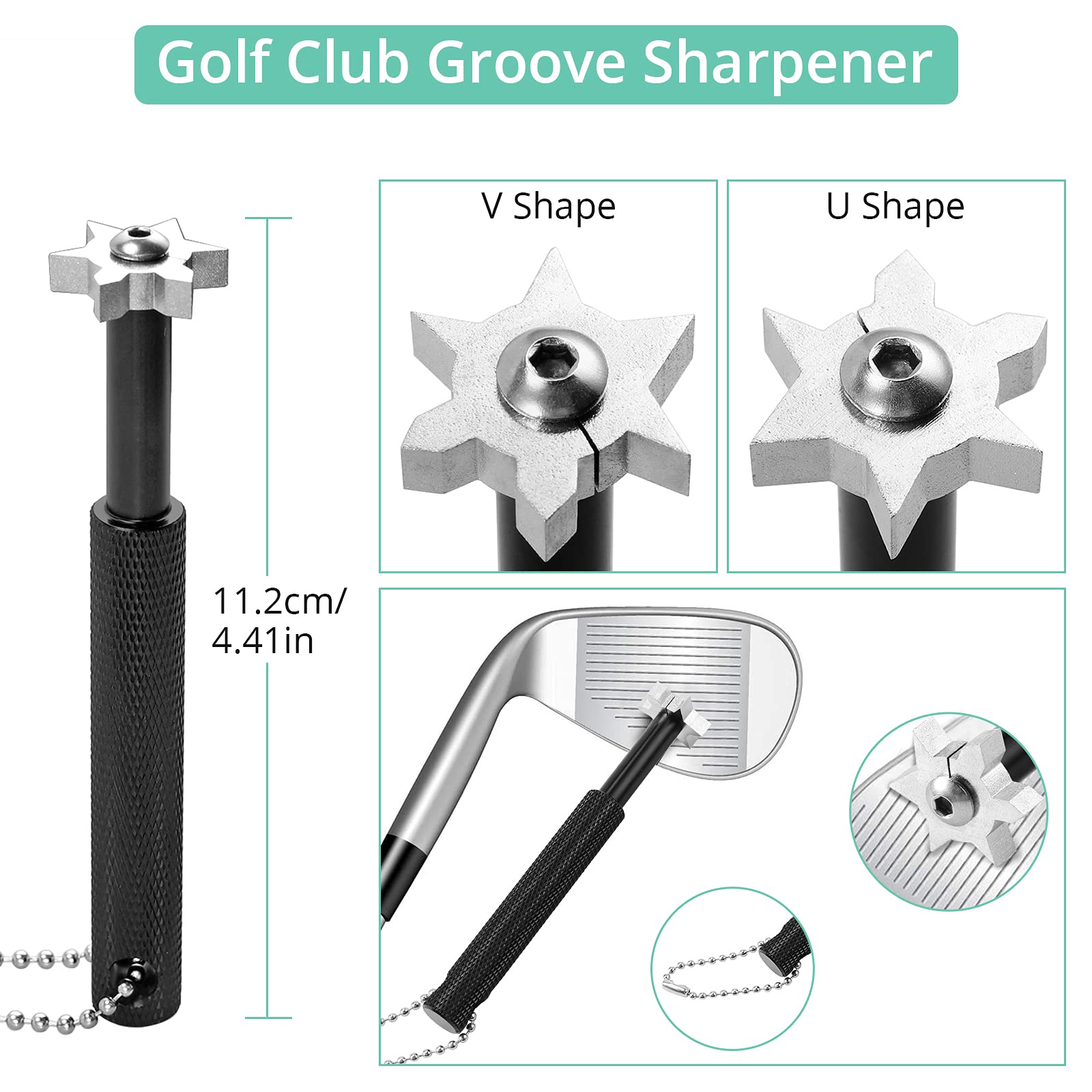 Vinteam Golf Accessories Gift Set, Golf Towel, Golf Club Brush With Groove Cleaner, Foldable Divot Repair Tool With Ball Marker,