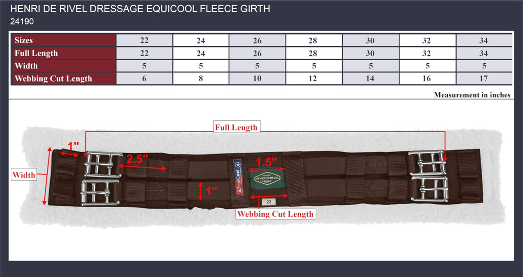 Henri De Rivel Dressage Equicool Fleece Girth