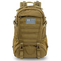 Jueachy Tactical Backpack For Men Hiking Day Pack Molle Military Rucksack Waterproof 30L Edc Bag With Usa Flag Patch Tan Style