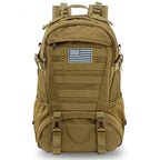 Jueachy Tactical Backpack For Men Hiking Day Pack Molle Military Rucksack Waterproof 30L Edc Bag With Usa Flag Patch Tan Style