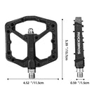 Rockbros Mountain Bike Pedals Flat Mtb Pedals Nylon Fiber Bicycle Platform Pedals For Road Mountain Bmx Mtb Bikes Black