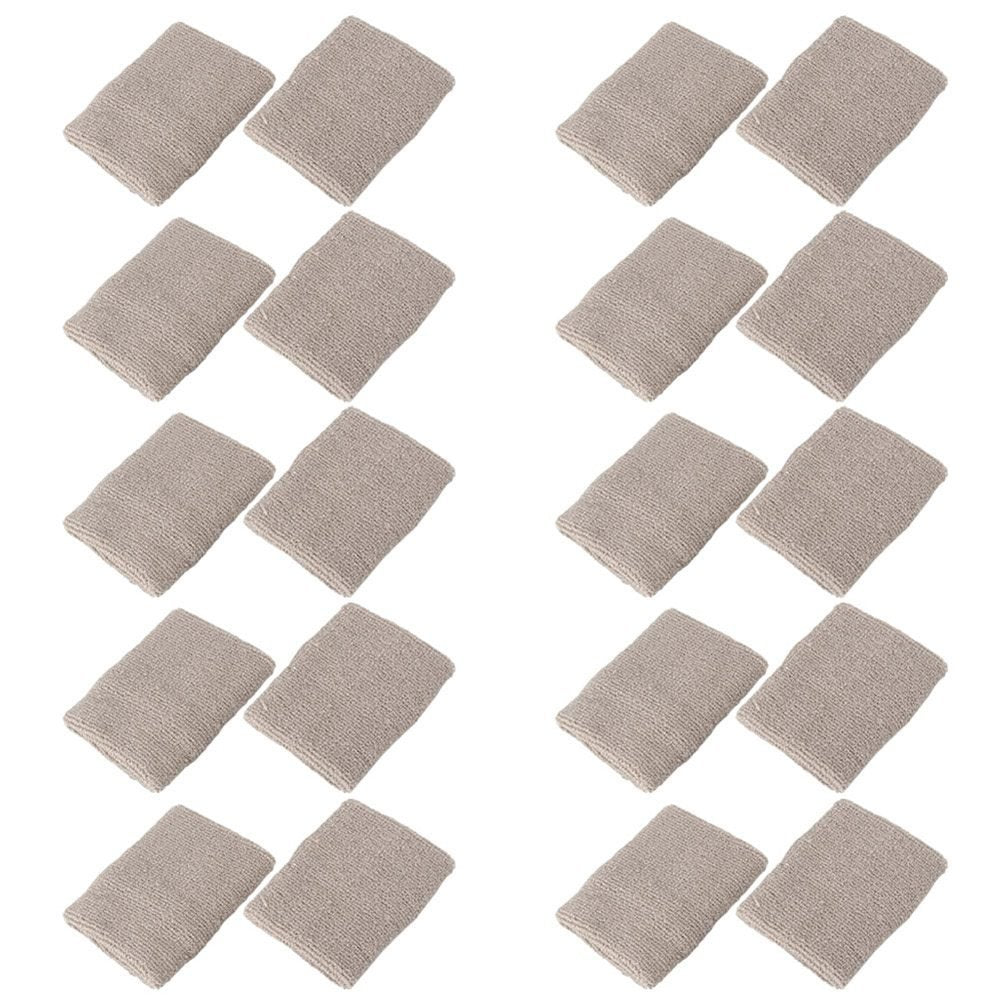 Mallofusa 10 Pack Colorful Sports Basketball Football Absorbent Wristband Party Outdoor Activity (Gray)