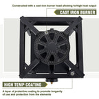 Bestfire 260,000 Btu Outdoor Propane Gas Stove With 0-30 Psi Adjustable Regulator And Steel-Braided Hose For Outdoor Home Cookin