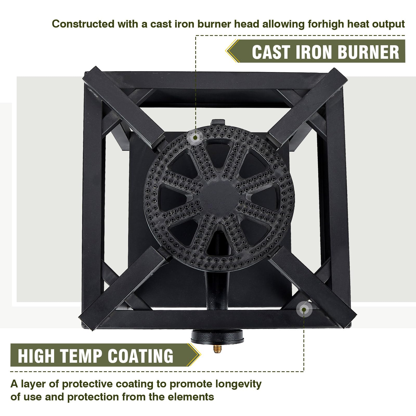 Bestfire 260,000 Btu Outdoor Propane Gas Stove With 0-30 Psi Adjustable Regulator And Steel-Braided Hose For Outdoor Home Cookin