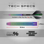 Red Dragon Razor Edge Spectron: 24G - Tungsten Darts Set With Flights And Stems