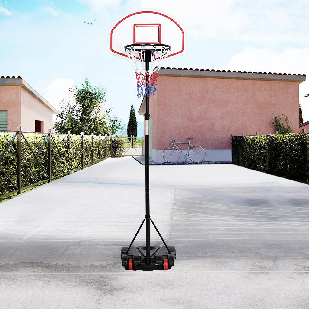 Yaheetech Portable Basketball Hoop System For Youth Indoor Outdoor W/Backboard & Wheels & Fillable Base, 5.2-7 Ft Adjustable Hei