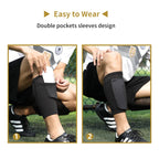 Aimisicar Kids Youth Soccer Shin Guards, Shin Pads And Shin Guard Sleeves For 3-15 Years Old Boys And Girls For Football Games,