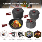 Bulin Camping Cookware Mess Kit, Nonstick Backpacking Cooking Set, Outdoor Cook Gear For Family Hiking, Picnic Lightweight Cookw