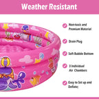 Big Summer 3 Rings Kiddie Pool, 48   X12   , Kids Swimming Pool, Inflatable Baby Ball Pit Pool, Small Infant Pool (Pink)