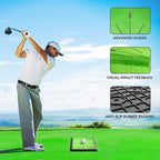 Cosportic Golf Hitting Mat  Golf Training Mat For Swing Path Feedback/Detection Batting  Extra Replaceable Golf Practice Mat 16'