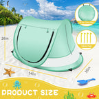Baby Beach Tent,Large Pop Up Beach Tent Sun Shade For Beach,Portable Baby Travel Tent With Mosquito Net,Indoor Baby Play Tent,Up
