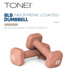 Tone Fitness 8 lb Neoprene Dumbbell Pair for Home Workouts - Non-Slip Design - Orange
