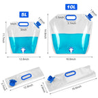 Uyghhk Collapsible Water Container, 1.3Gal Bpa Free Food Grade Clear Plastic Water Jug With Spout For Sport Camping Riding Hikin