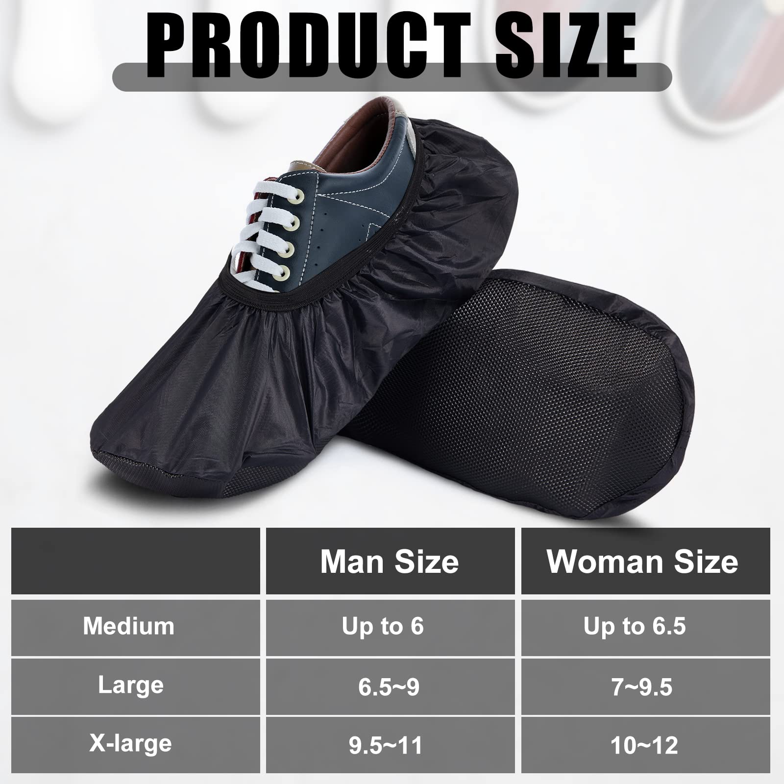 2 Pieces Bowling Shoe Covers Sports Bowling Equipment Men Shoe Covers Women Shoe Protector Covers Polyester Shoe Accessories For