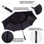 Aceiken Golf Umbrella Windproof Large 62 Inch, Double Canopy Vented, Automatic Open, Extra Large Oversized,Sun Protection Ultra