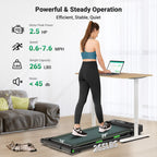 Therun Walking Pad, 2 In 1 Foldable Treadmills For Home, 2.5Hp Under Desk With Handle Bar, 16 Widened Running Belt, With Remote