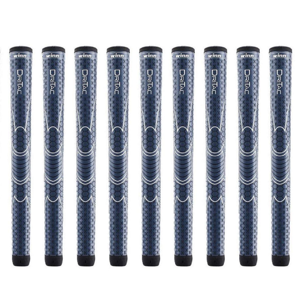 Winn Dri-Tac Midsize (+1/16'') Navy Blue - 9 Piece Golf Grip Bundle