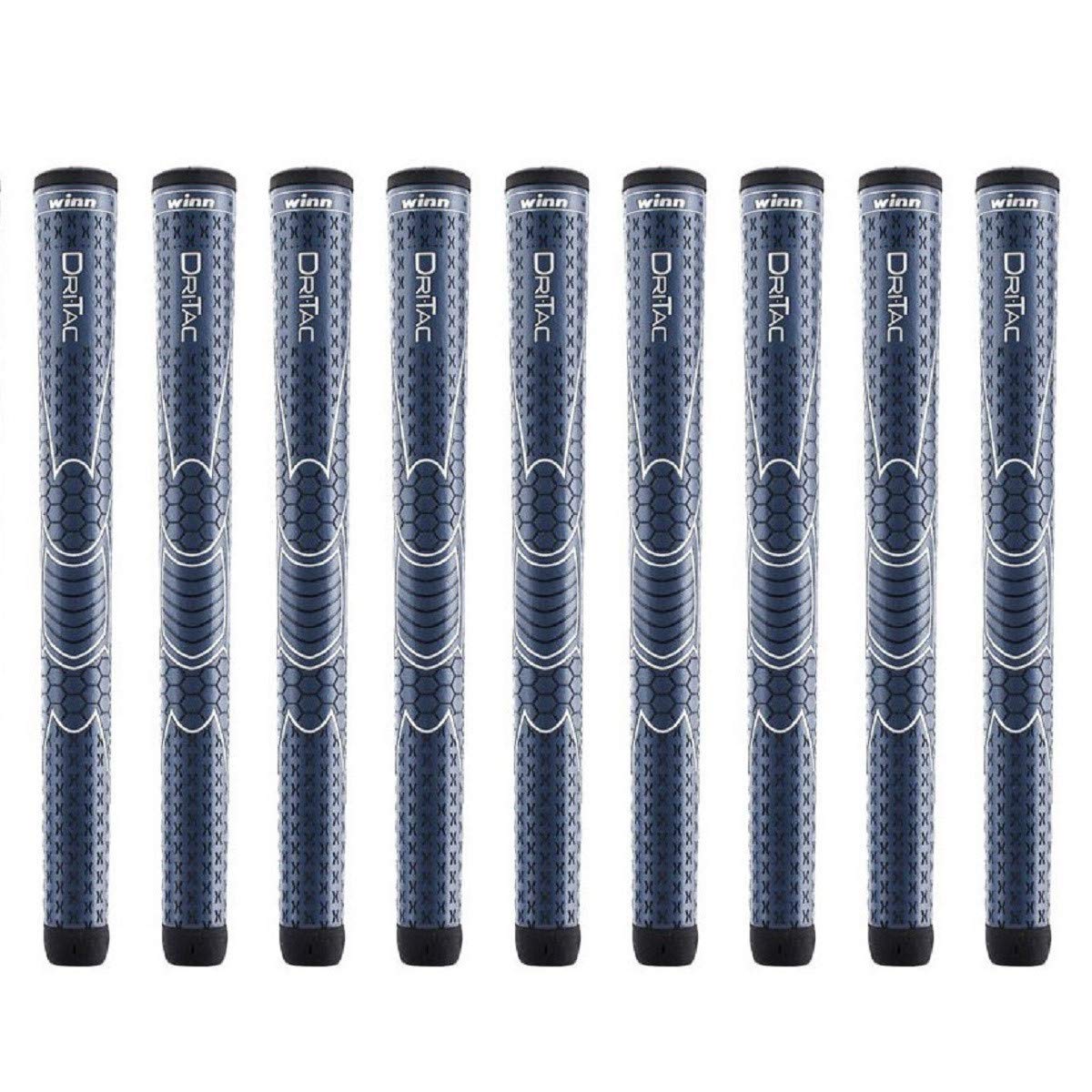 Winn Dri-Tac Midsize (+1/16'') Navy Blue - 9 Piece Golf Grip Bundle