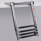 Boat Ladder 4 Step,Stainless Steel Telescoping Heavy Duty Pontoon Swim Boarding Ladder For Outboards,Yacht,Marine Fishing Boat