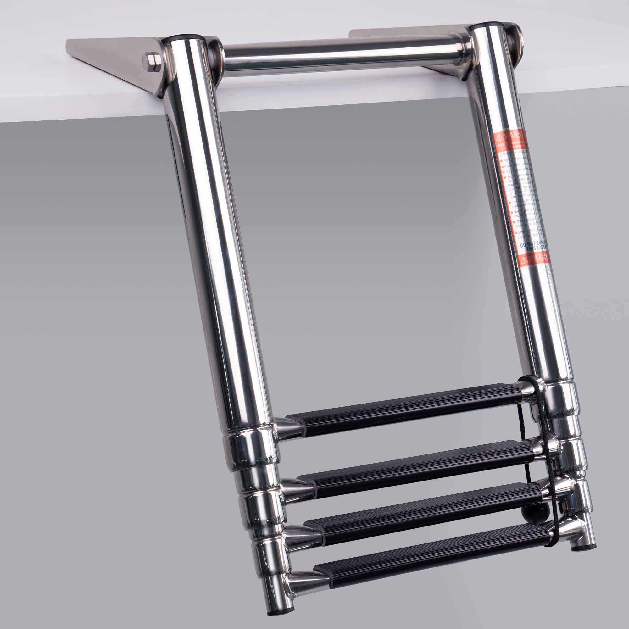 Boat Ladder 4 Step,Stainless Steel Telescoping Heavy Duty Pontoon Swim Boarding Ladder For Outboards,Yacht,Marine Fishing Boat