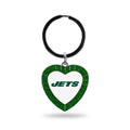 Rico Industries Nfl New York Jets Nfl Rhinestone Heart Colored Keychain, Green, 3-Inches In Length