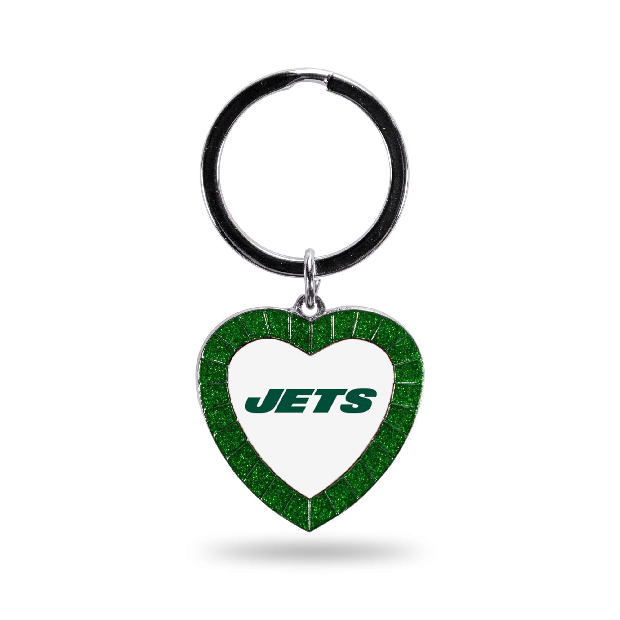 Rico Industries Nfl New York Jets Nfl Rhinestone Heart Colored Keychain, Green, 3-Inches In Length