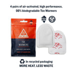 Ignik 8-Hour Compostable Toe Warmers With Resealable Airbarrier Pouch, 4 Pairs