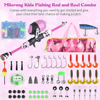 Milerong Kids Fishing Rod, Kids Toys Fishing Pole Portable Telescopic Fishing Rod And Reel Combo Kit For Boys, Girls, Youth - Wi