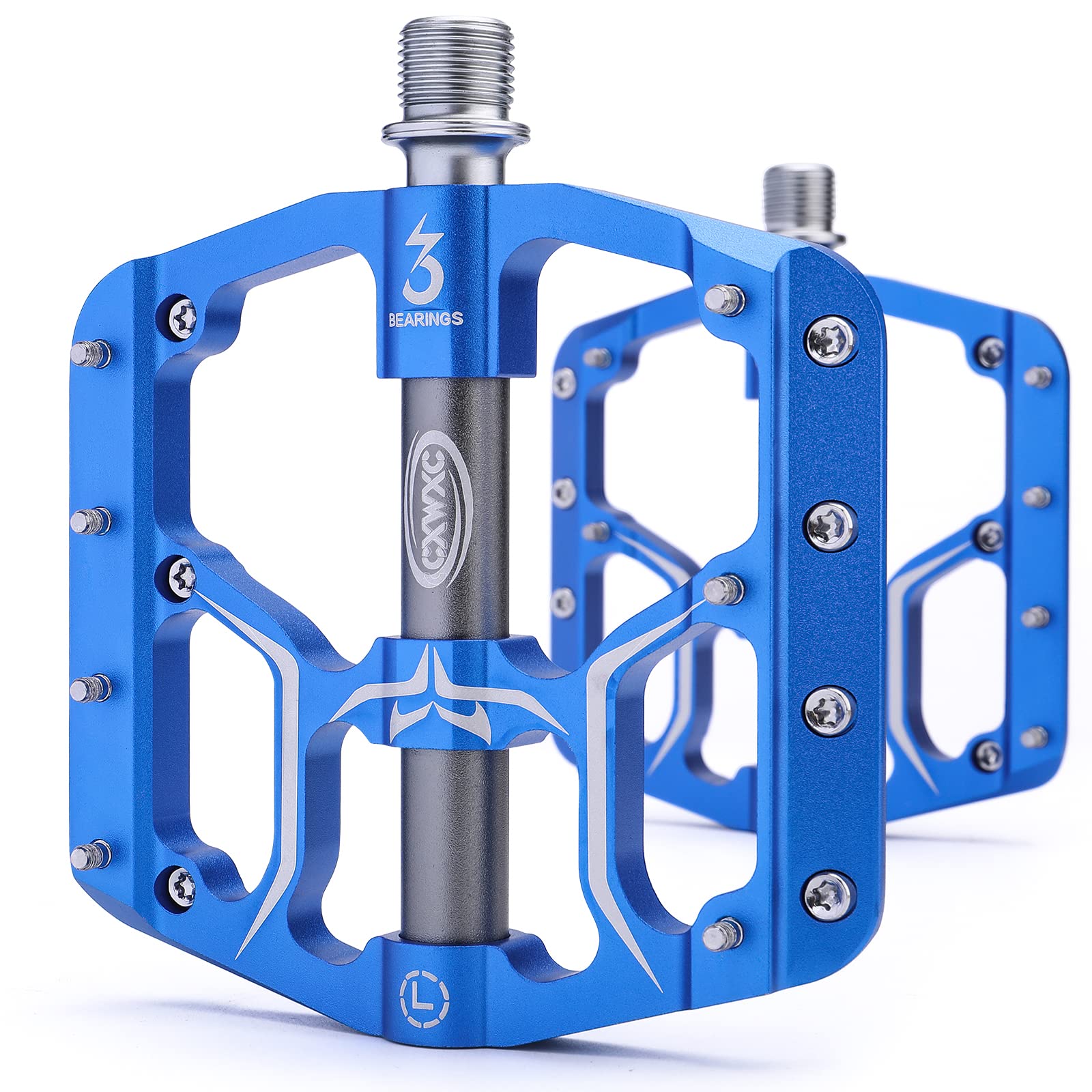 Road/Mountain Bike Pedals - 3 Bearings 9/16    Aluminum Alloy Bicycle Pedals - Mountain Bike Pedal with Removable Anti-Skid Nail