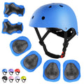 WayEee Kids Bike Helmet Set Skateboard Knee Pads, 7PCS Protective Gear Adjustable for Girls Boys 3-10 Age Elbow Pads Wrist Guard