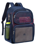 MAY TREE Mesh Backpack Heavy Duty Big Mesh Bag Large Capacity for Travel Beach Hiking Outdoor Sports with Paded Strap, Blue