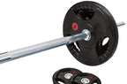 Signature Fitness Cast Iron Standard Weight Plates Including 5Ft Standard Barbell With Star Locks, 45-Pound Set (35 Pounds Plate