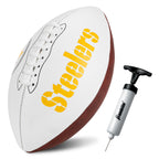 Franklin Sports Nfl Pittsburgh Steelers Autograph Football - Official Size White Panel Souvenir Football For Autographs + Signat