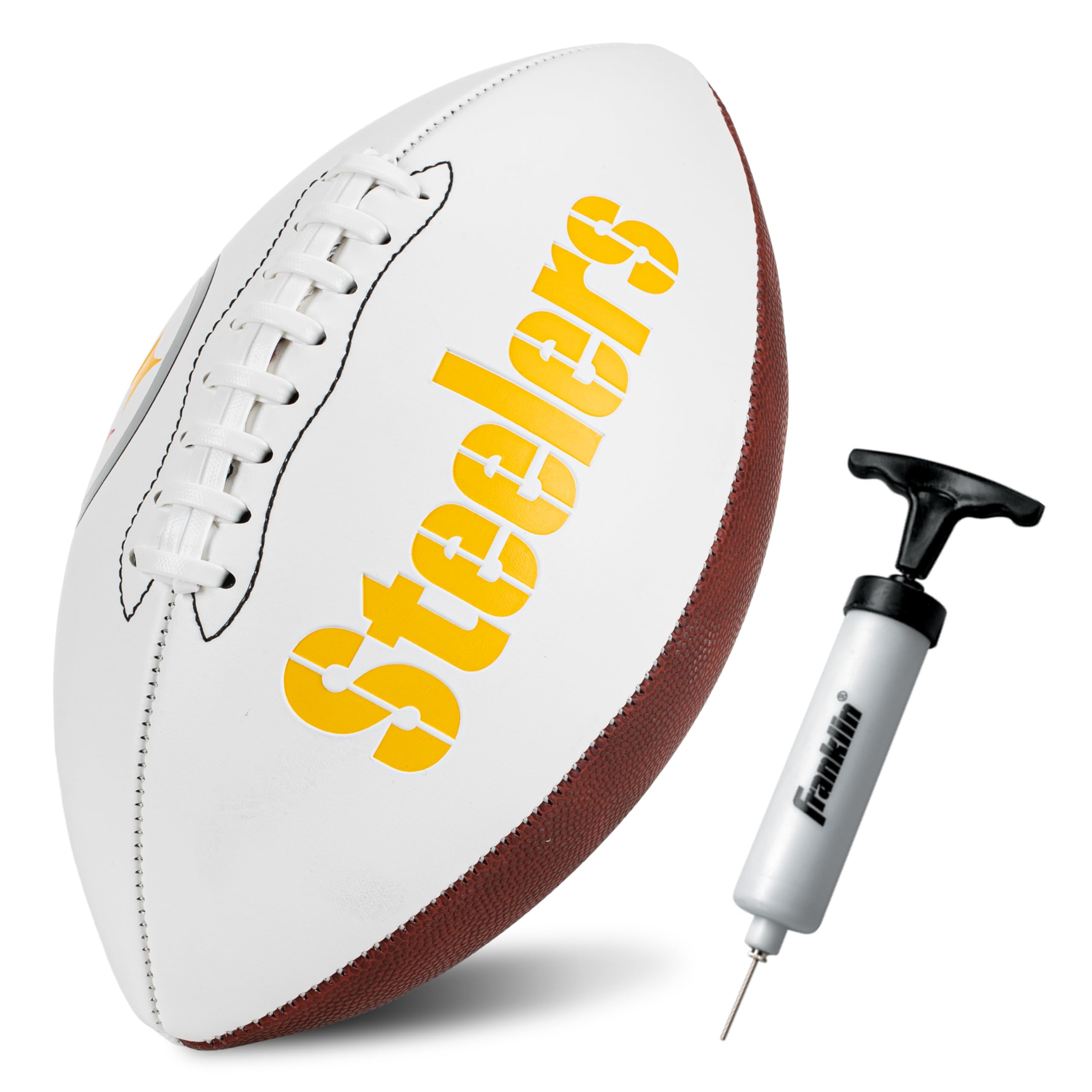 Franklin Sports Nfl Pittsburgh Steelers Autograph Football - Official Size White Panel Souvenir Football For Autographs + Signat