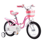 Royalbaby Little Swan 12'' Carbon Steel Kids Bike W/Dual Hand Brakes, Adjustable Seat, Folding Basket, & Training Wheels, For Gi