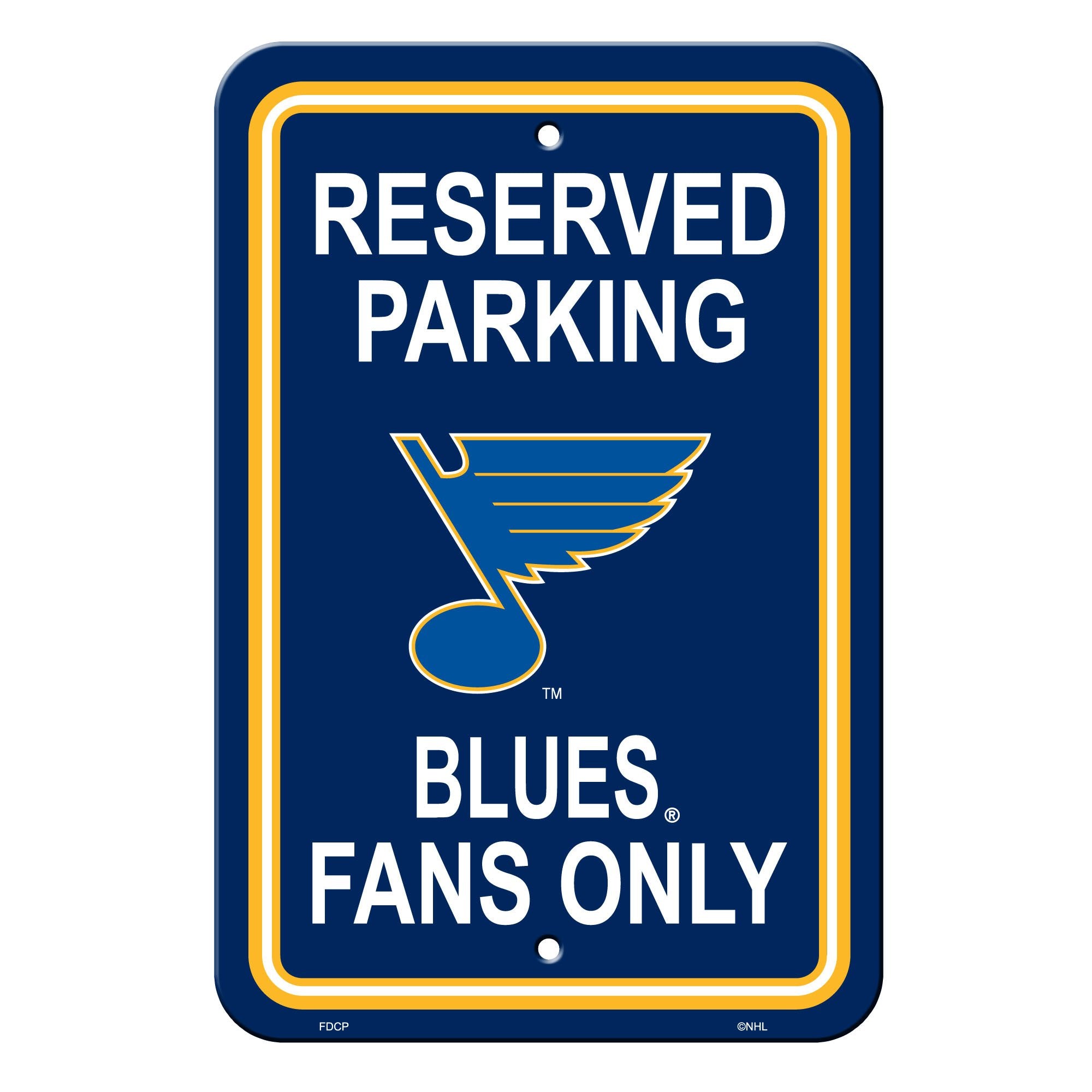 NHL St. Louis Blues Plastic Parking Sign