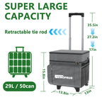 Cooler With Wheels And Handle, 50 Can Rolling Cooler, Portable Collapsiblecooler On Wheels,Leakproof Insulated Wheeledcoolers Fo